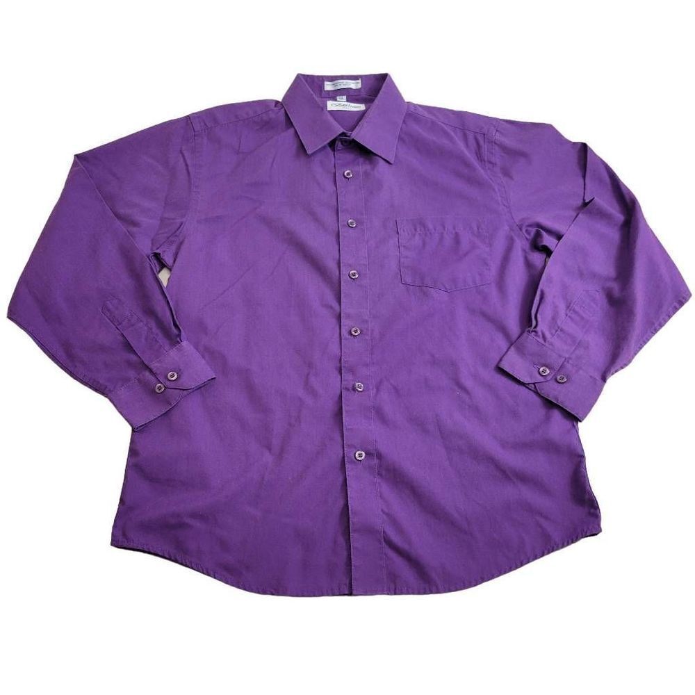 Berlioni Classic Regular Fit Solid Button Up Long Sleeve Pocket Work Dress Shirt